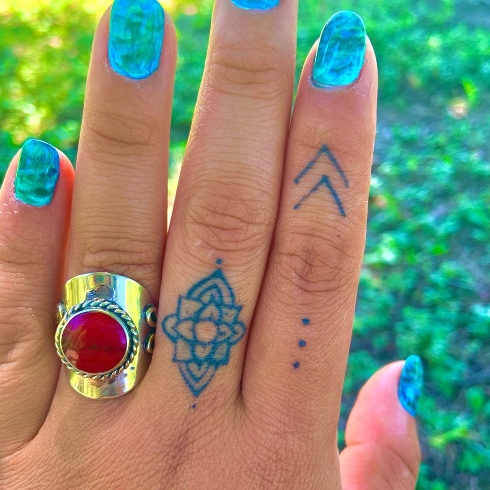 Mexican Alpaca Silver Red Jasper Ring